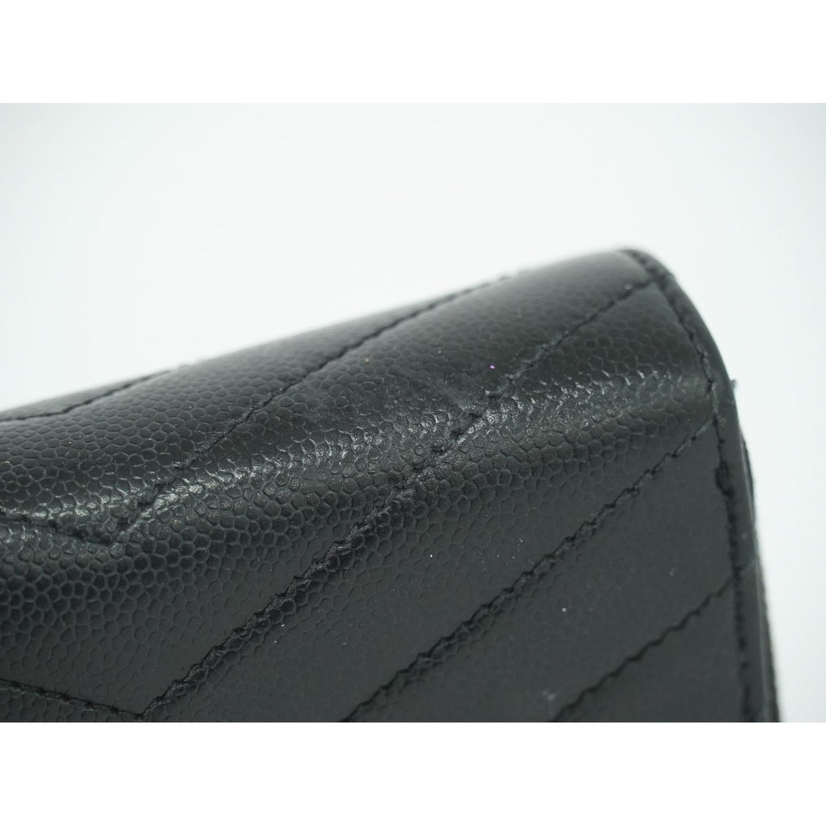 Saint Laurent Leather Bifold Wallet Compact Black — view 7