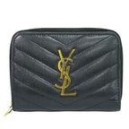 Saint Laurent Leather Bifold Wallet Compact Black