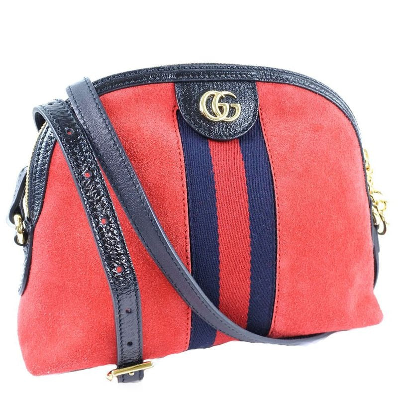 Gucci Ophidia Suede And Leather Hibisca Scuffed Shoulder Bag