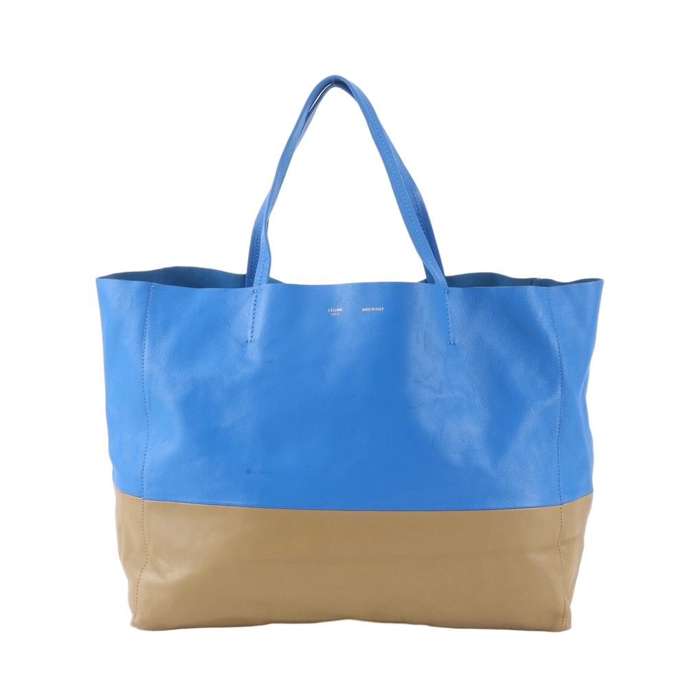 Celine Horizontal Cabas Bicolor Leather Tote Shoulder Business