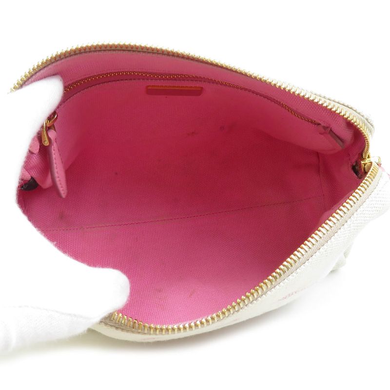 Prada Canvas Pink Cosmetic Pouch — view 3