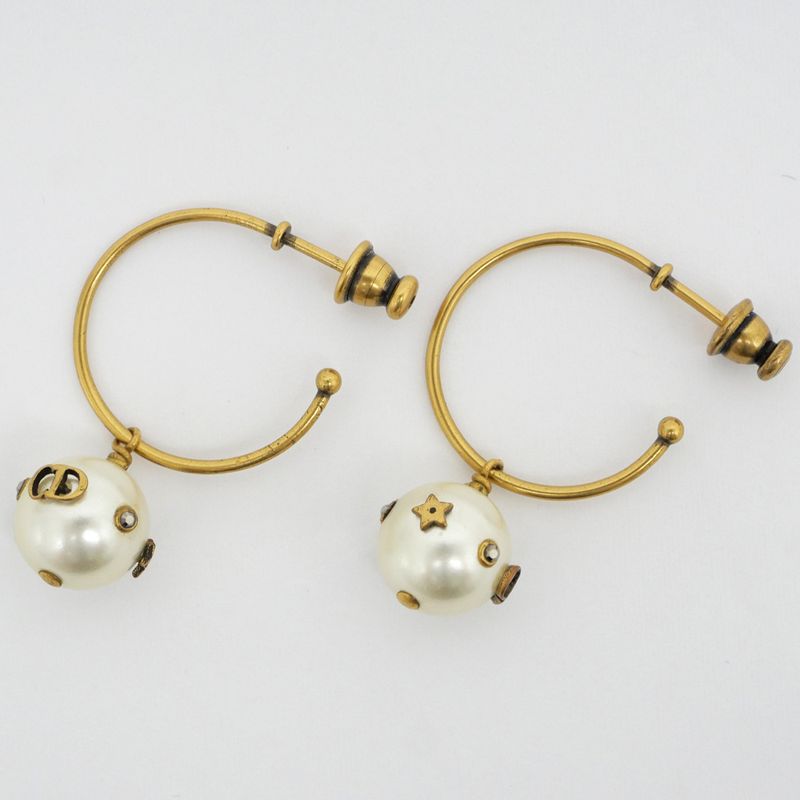 Dior Hoop Earrings Faux Pearl Accessories — view 5