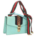 Gucci Sylvie Croco Leather Shoulder Bag