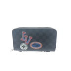 Louis Vuitton Long Wallet Round Zipper Travel Case Damier Graphite League