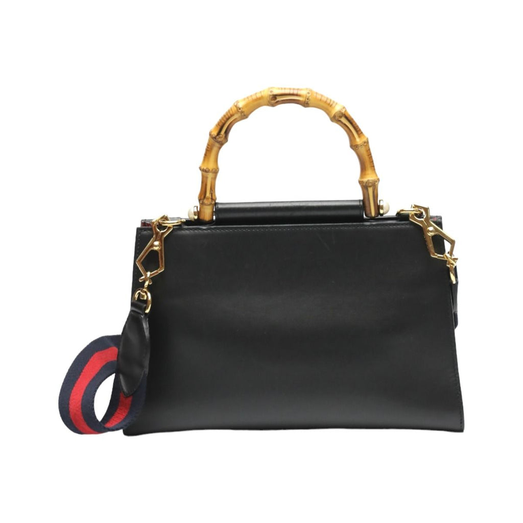 Gucci Leather Bamboo 2-Way Bag Handbag Black — view 2