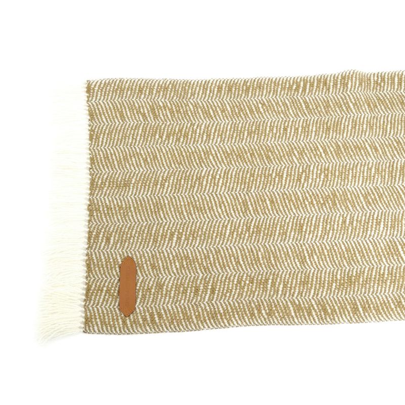 Hermes Muffler Wavy Double Face Beige Camel Cashmere Shawl Scarf — view 3