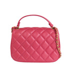 Chanel Top Handle Mini Flap Bag Pink As1226 Quilted Lambskin — view 5