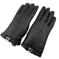 Gucci Glove Shearling Mouton Leather Gloves Black