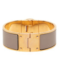 Hermes Charnier GM Bangle Bracelet Gold Beige Plated