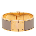 Hermes Charnier GM Bangle Bracelet Gold Beige Plated