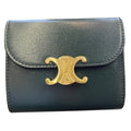 Celine Triomphe Small Flap Wallet Trifold Dark Green