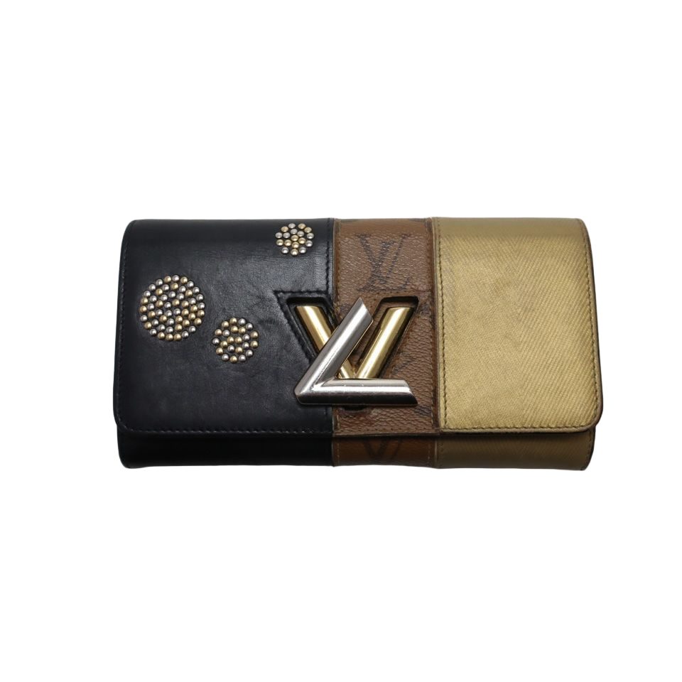 Louis Vuitton Monogram Reverse Portefeuille Twist Leather Bifold Wallet