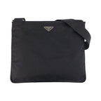 Prada Tessuto Triangle Logo Plate Black Nylon Shoulder Bag Messenger