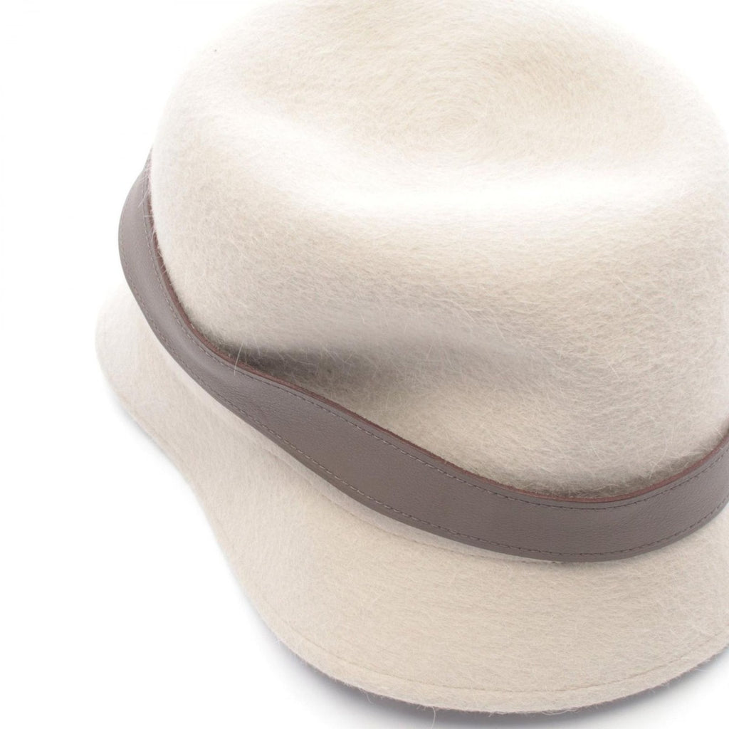 Hermes Hat Gray Leather — view 8