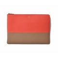 Celine Clutch Pouch Bag Ipad Case Bicolor Primary Red Beige