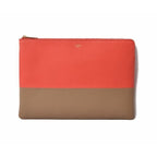 Celine Clutch Pouch Bag Ipad Case Bicolor Primary Red Beige