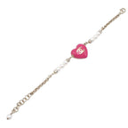 Chanel Bracelet Pink Gold Metal Costume Pearl Rhinestone CC Logo — view 5