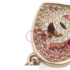 Chanel Bracelet Pink Gold Metal Costume Pearl Rhinestone CC Logo — view 8