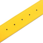 Gucci Memorable Buckle g Logo Bicolor Leather Belt Yellow Blue — view 9