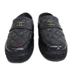 Chanel Loafers Size 37 C Lambskin Espadrilles Coco Mark Black — view 3
