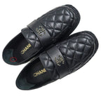 Chanel Loafers Size 37 C Lambskin Espadrilles Coco Mark Black — view 7