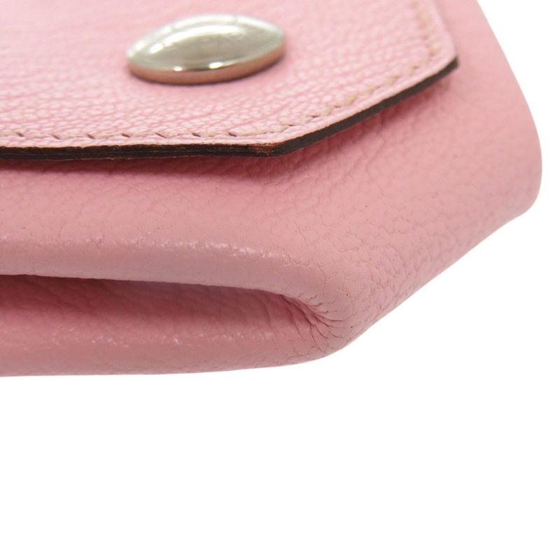 Hermes Le Van Cattle Chevre Rose Sakura Engraved A Silver Hardware Coin — view 8