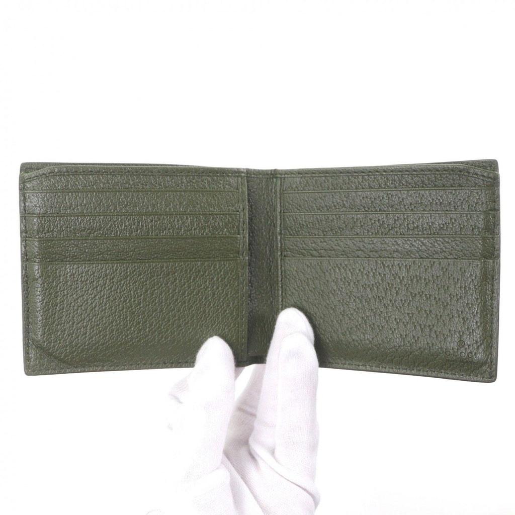 Gucci Leather GG Supreme Canvas Double Logo Bifold Wallet — view 4