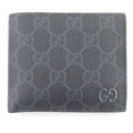 Gucci Leather GG Supreme Canvas Double Logo Bifold Wallet