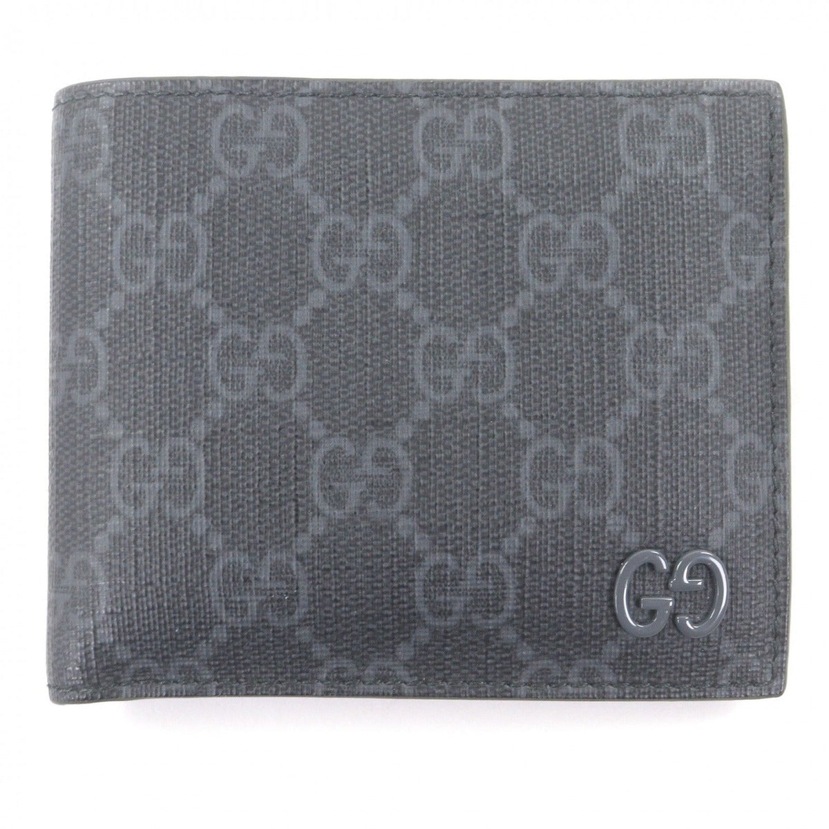 Gucci Leather GG Supreme Canvas Double Logo Bifold Wallet
