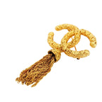 Chanel Brooch Vintage CC Logo Lava Motif Gold Plated — view 2