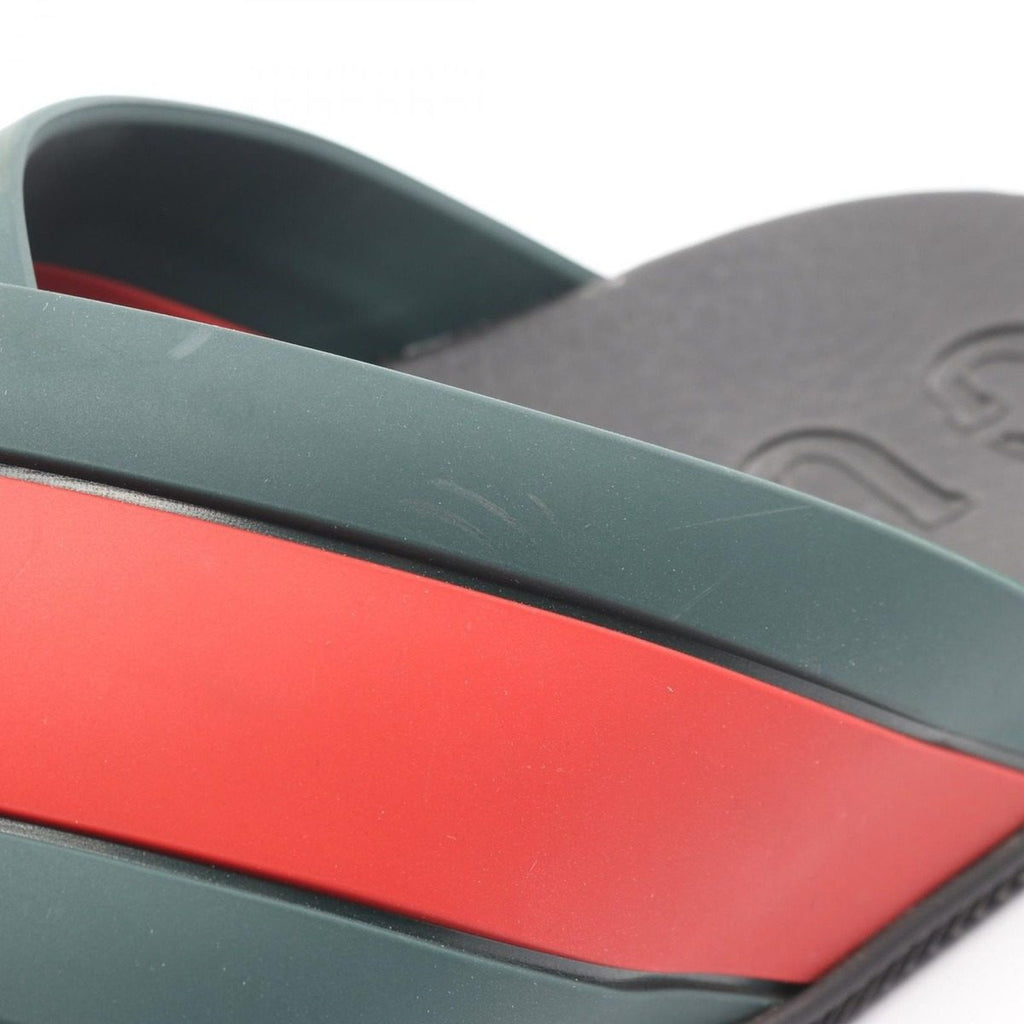 Gucci Sandals Web Stripe Cross Rubber Black — view 8