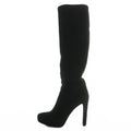 Prada Long Boots Suede Pointed Toe High Heel Side Zip 35 Black XZ