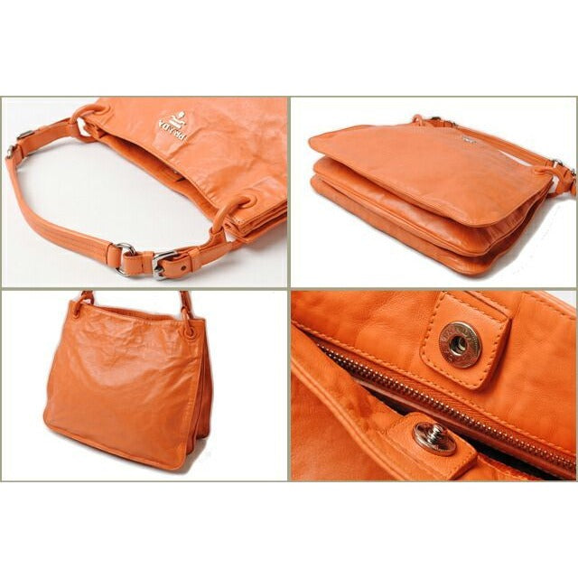 Prada Tote Shoulder Bag Vintage Leather Light Orange — view 2