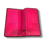 Chanel Cambon Line Long Wallet Bifold Black Pink CC Logo Quilted — view 5