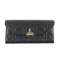 Dior My Violet Wallet Lambskin Black Gold Hardware Long