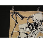 Gucci Silk Large All Over Pattern Scarf Shawl Beige Black — view 2