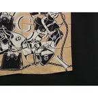 Gucci Silk Large All Over Pattern Scarf Shawl Beige Black — view 3