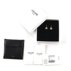 Celine Triomphe Rhinestone Earrings Gold — view 2
