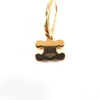 Celine Triomphe Rhinestone Earrings Gold — view 5