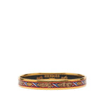 Hermes Enamel PM Cloisonne Bangle Gold Red Plated Bracelet