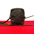 Louis Vuitton Vintage Mini Danube Monogram Leather Shoulder Bag Pochette Brown