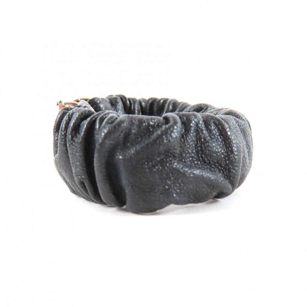 Chanel CC Logo Lambskin Hair Tie Scrunchie Black Gold — view 2