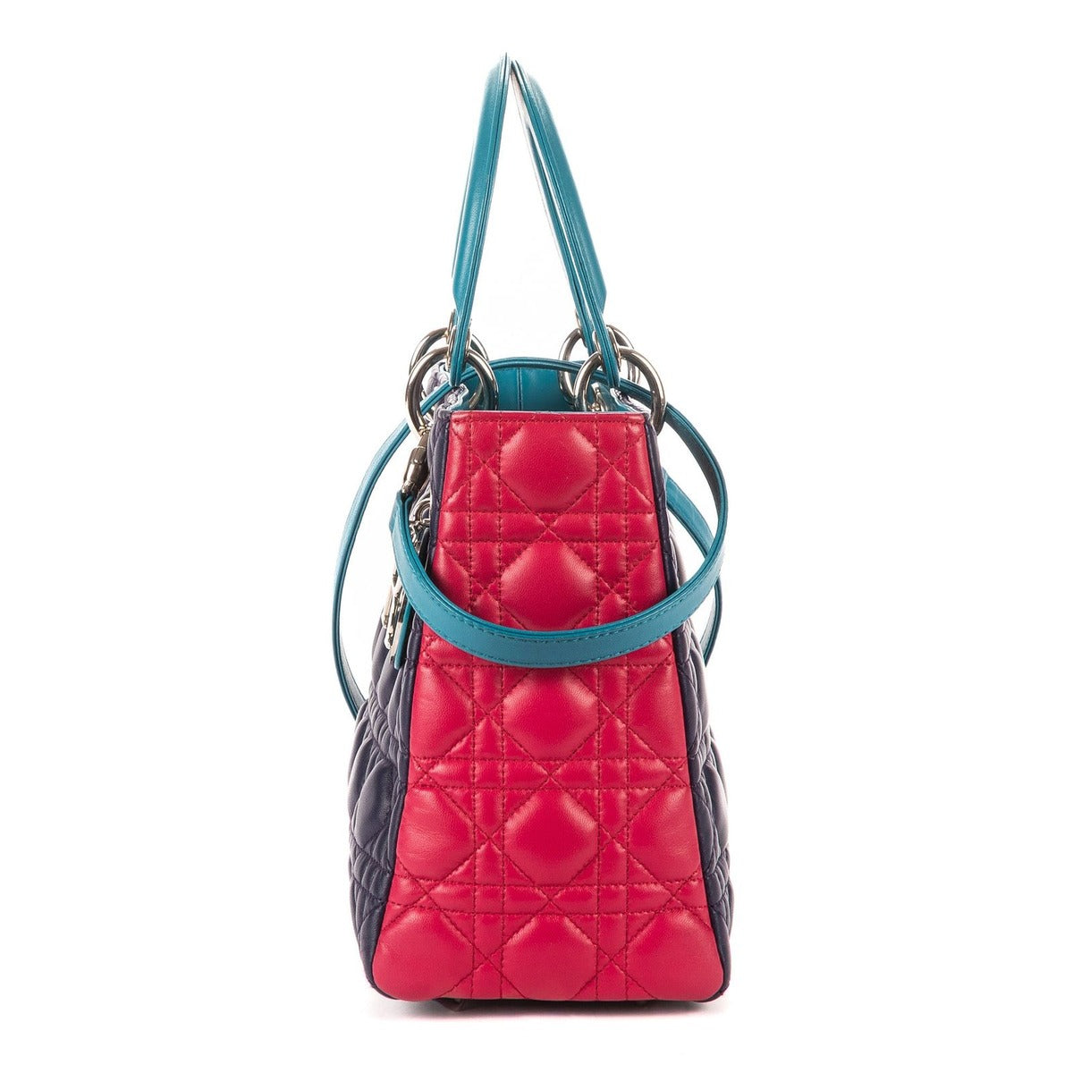 Dior Navy Blue Cannage Quilt Handbag — view 3