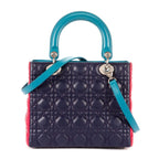 Dior Navy Blue Cannage Quilt Handbag — view 5
