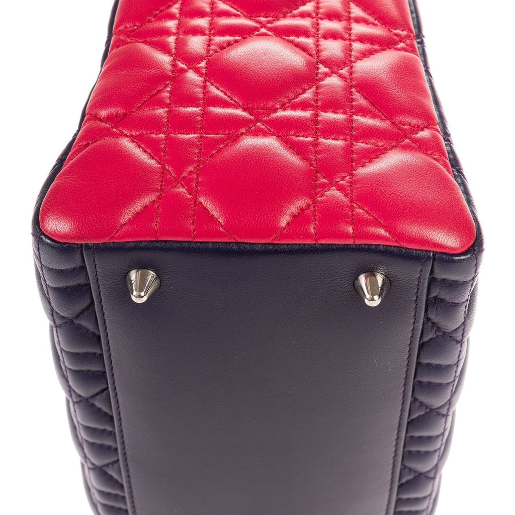 Dior Navy Blue Cannage Quilt Handbag — view 8