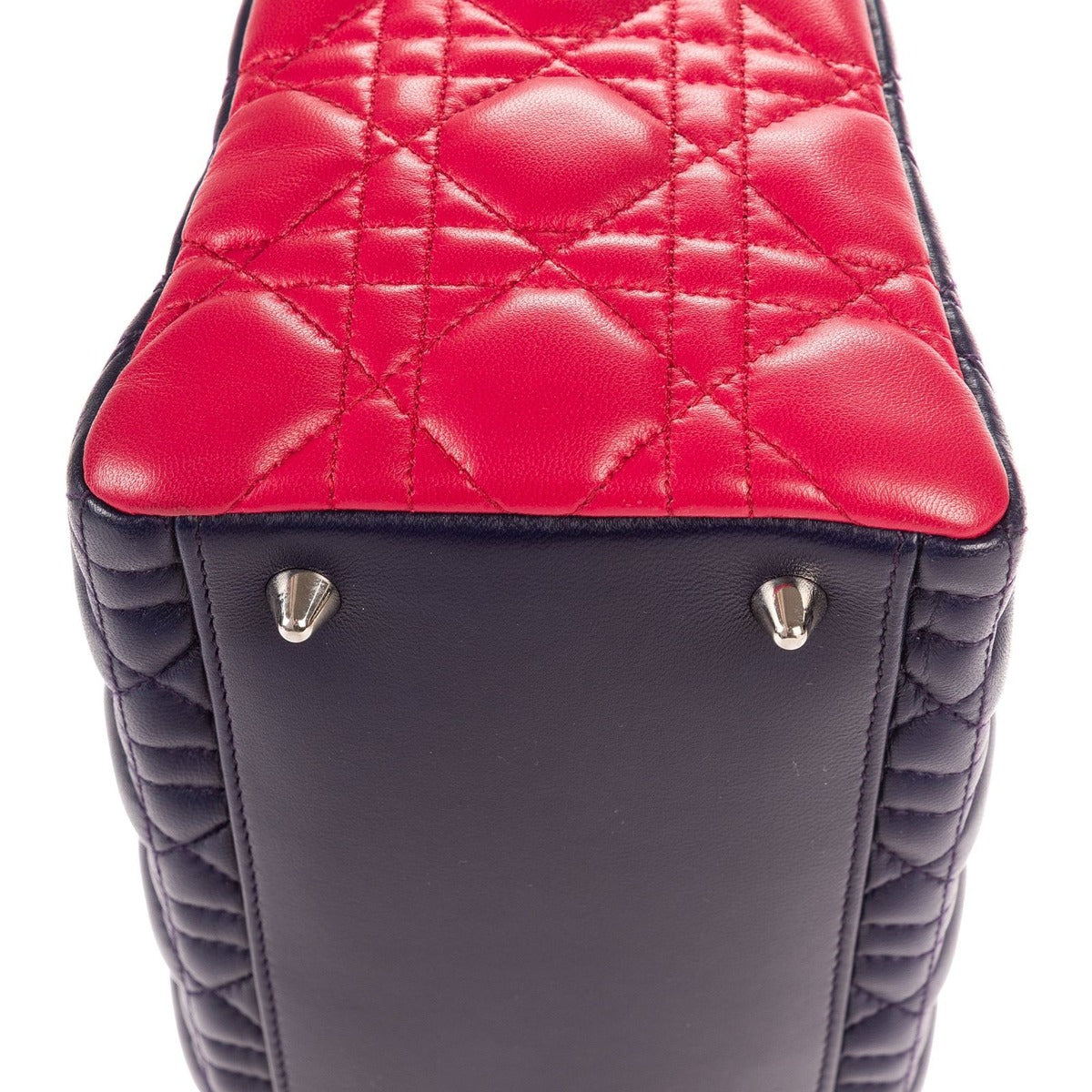 Dior Navy Blue Cannage Quilt Handbag — view 8