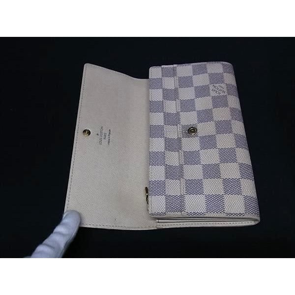 Louis Vuitton Wallet Damier Azur Portefeuille Sarah Leather — view 4