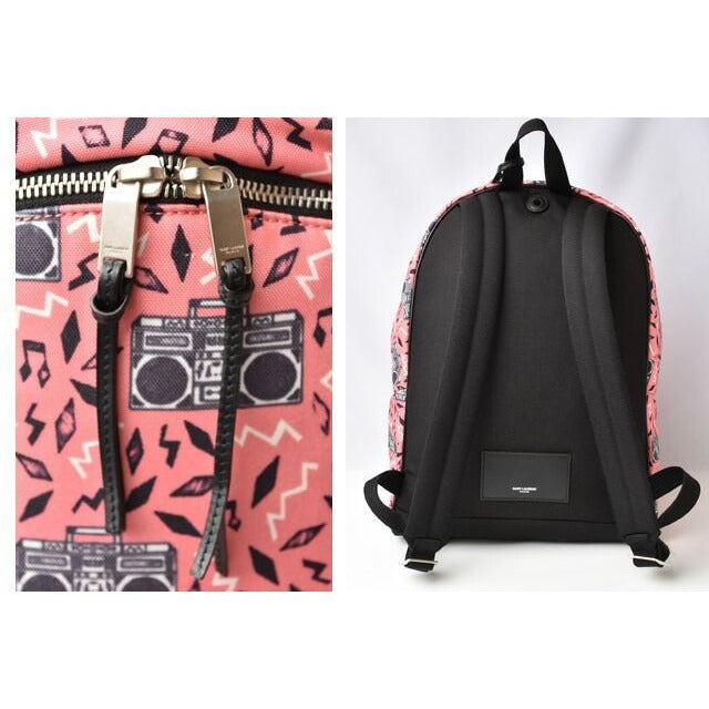Saint Laurent Backpack Bag Canvas Music Pink Hpm1 F 5563 — view 3