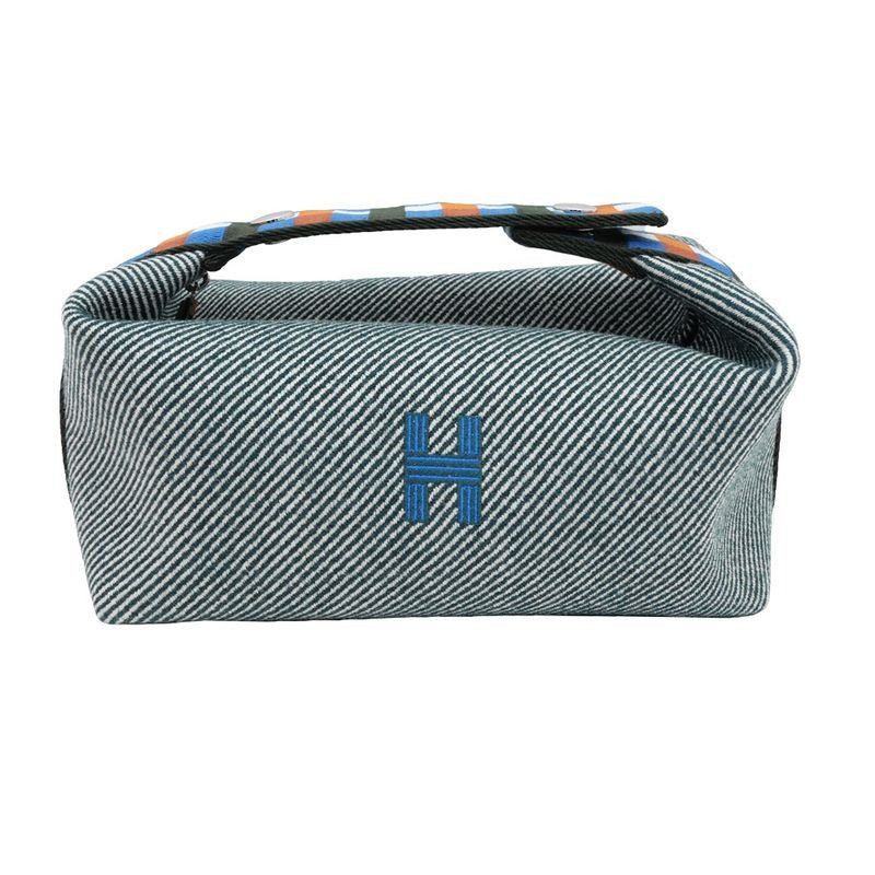 Hermes Brid A Black PM Au-carre Handbag Pouch Vert Foret