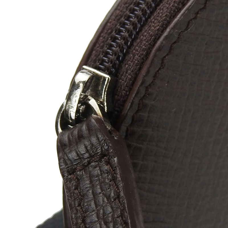 Loewe Coin Case Leather Brown Silver Hardware Anagram Small Round — view 5